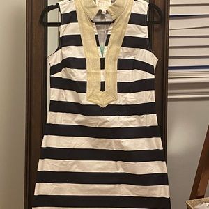 NWT Sail to Sable navy striped cotton dress